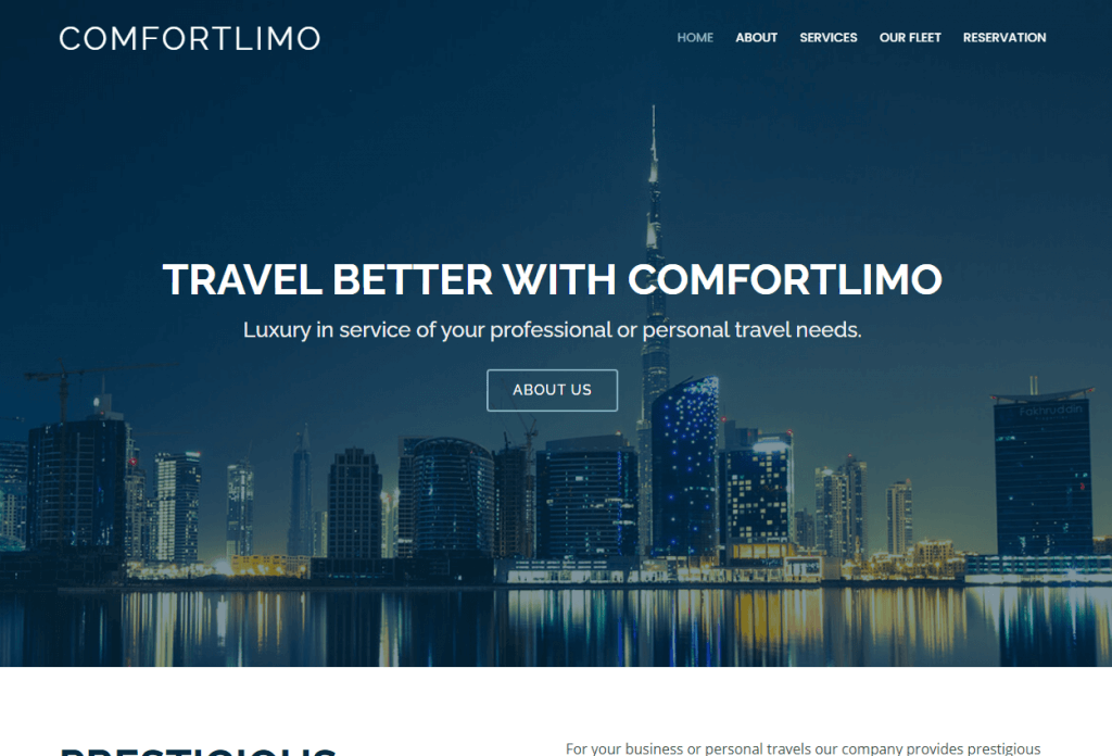 Short Comfortlimo client website