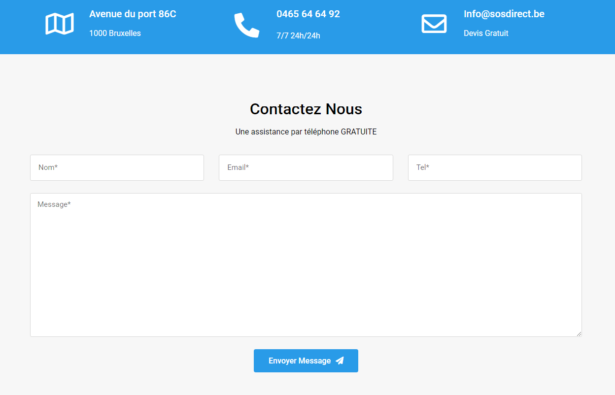 Sosdirect contact section