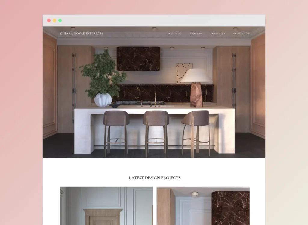 Desktop screenshot van chiaranovakinteriors.com